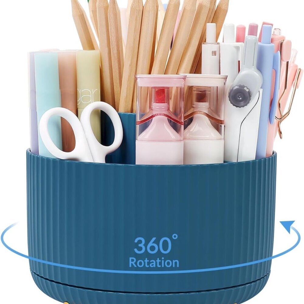 360 Degree Rotating Desk Organizer, Dual-Purpose Pencil Pen Holder, Rotating Des